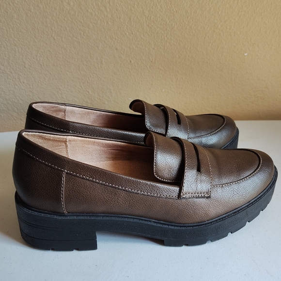 Soul Naturalizer Brown Nova Lug Sole Loafer Slip On Shoes Sz 9.5-Academia Y2K - Picture 1 of 9